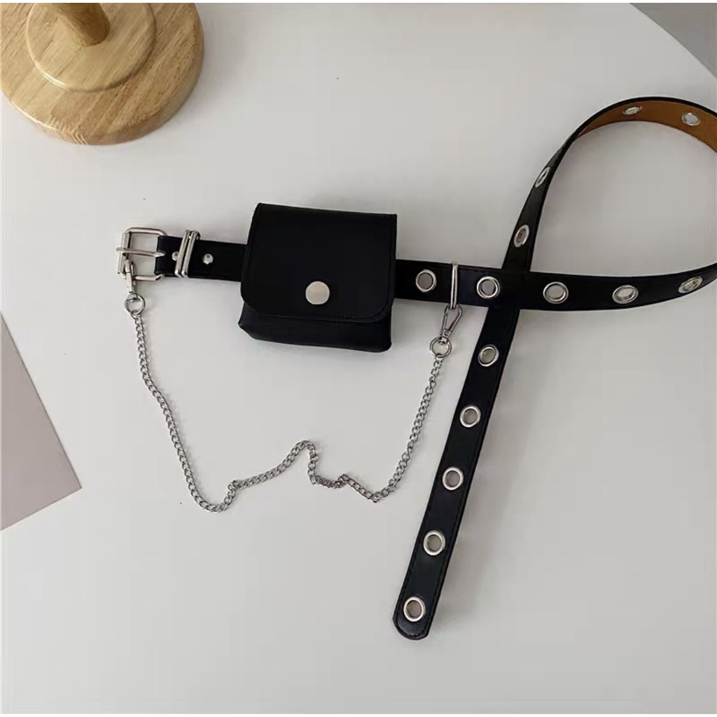 Thắt lưng da belt kèm ví hai trong 1 mix đồ cực sang chảnh