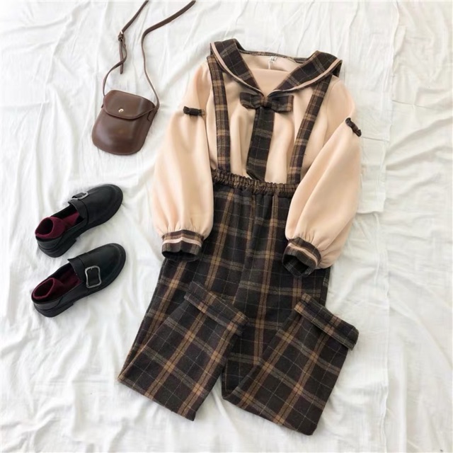 Quần yếm - váy yếm caro lolita NB 🍓 | BigBuy360 - bigbuy360.vn