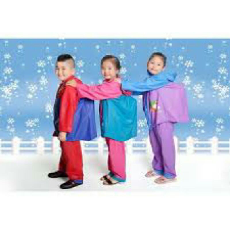 áo mưa sơn thủy bộ trẻ em từ 4 đến 14 tuổi