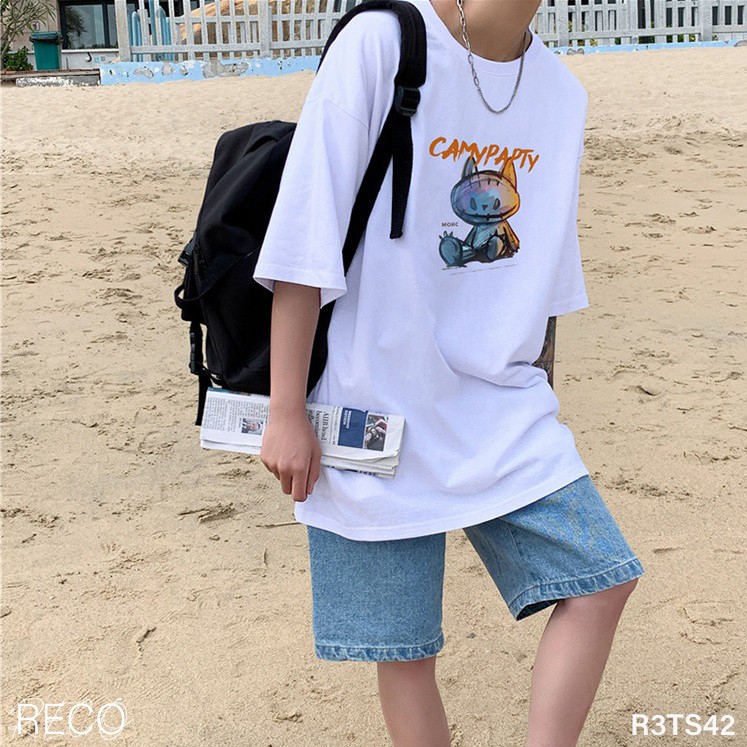 Áo thun, phông nam nữ Hàn Quốc cao cấp dáng rộng tay lỡ T-Shirt Loose R3TS42 Unisex