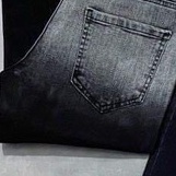 Quần jean nam đen loang màu phối LV siêu đẹp cao cấp chất bò vải dày co dãn chuẩn from KING77_FASHION