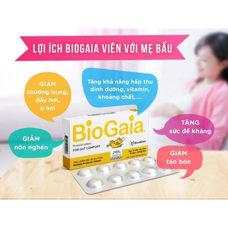 Men vi sinh BioGaia ProTectis Dạng viên cải thiện hệ tiêu hóa xuất xứ Thụy Điển hộp 10 viên