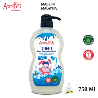 Sữa tắm gội cho bé; sữa tắm gội trẻ em; sữa tắm cho bé AromaKids, 750ml - Hương Sữa Vani