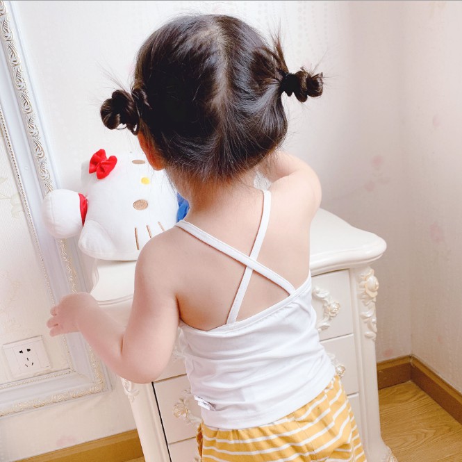 Áo Ba Lỗ Mùa Hè Bằng Vải Cotton In Họa Tiết Trái Cây Hoạt Hình Cho Bé Gái