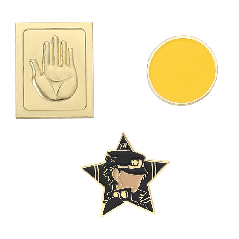 Ghim cài áo QIHE JEWELRY bằng hợp kim hình anime Jojo's Bizarre Adventure 3 kiểu làm quá cho cặp đôi