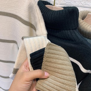ÁO LEN KẺ CỔ LỌ (BE/NÂU/ĐEN)