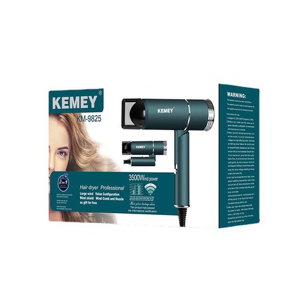 ✨NGAY TẠI HÀ NỘI ✨ Máy sấy tóc tạo kiểu KEMEY KM - 9825 2 chiều nóng lạnh có thể gấp gọn