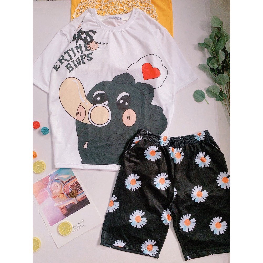 Set bộ quần ngắni tay lỡ nam nữ