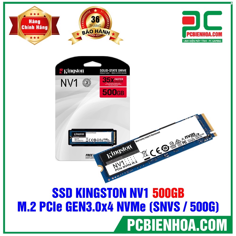 Ổ cứng SSD Kingston NV1 500GB NVMe PCIe Gen 3.0 x 4 (SNVS/500G)- hàng chính hãng 36T