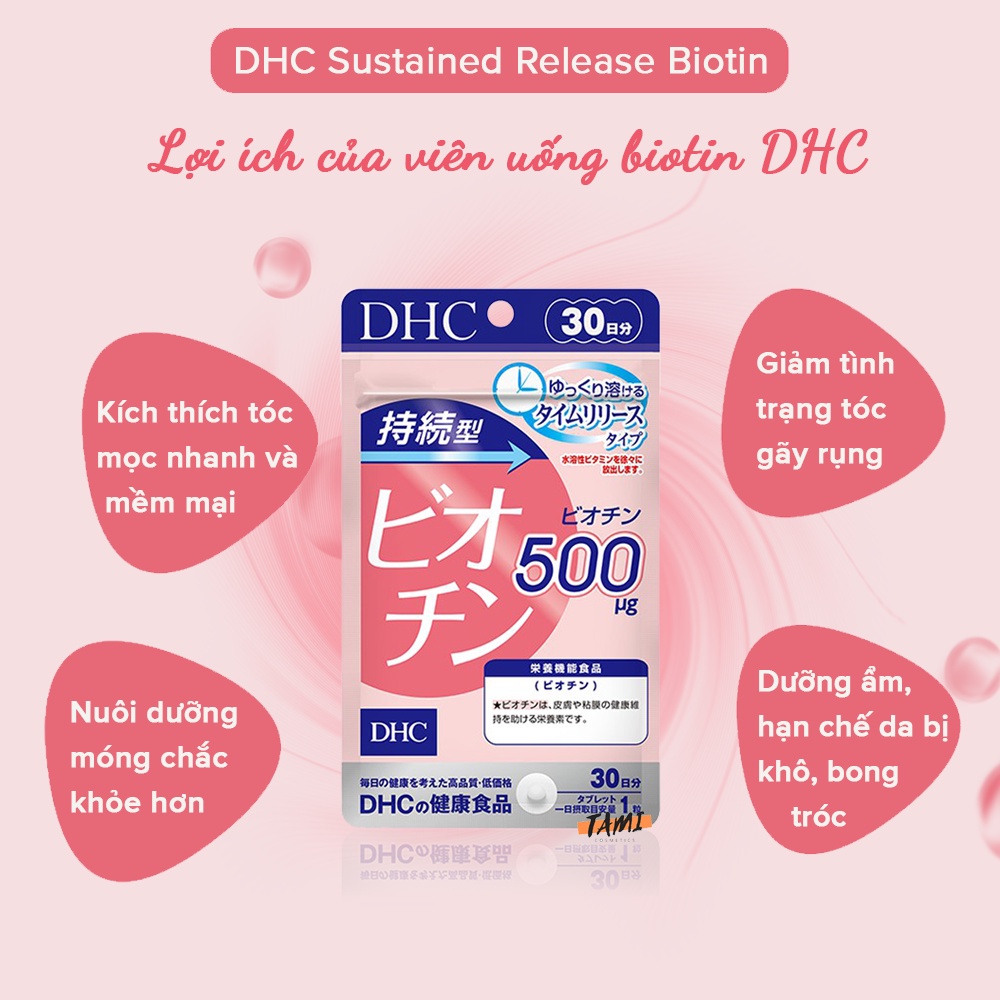 Viên Uống Biotin DHC Nhật Bản Ngăn Rụng Tóc Và Kích Thích Mọc Tóc, Dưỡng Da Và Móng Khỏe Mạnh Gói 30 Ngày