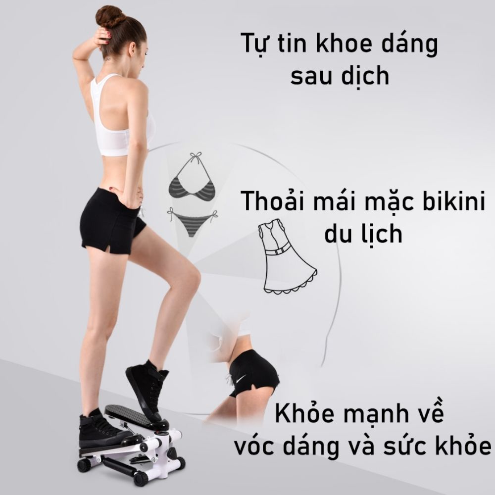 Máy chạy bộ tại nhà mini STEPPER - Tặng dây kéo và thảm kê - giảm cân thể dục tại chỗ gấp gọn bằng cơ trên không Xiaomi