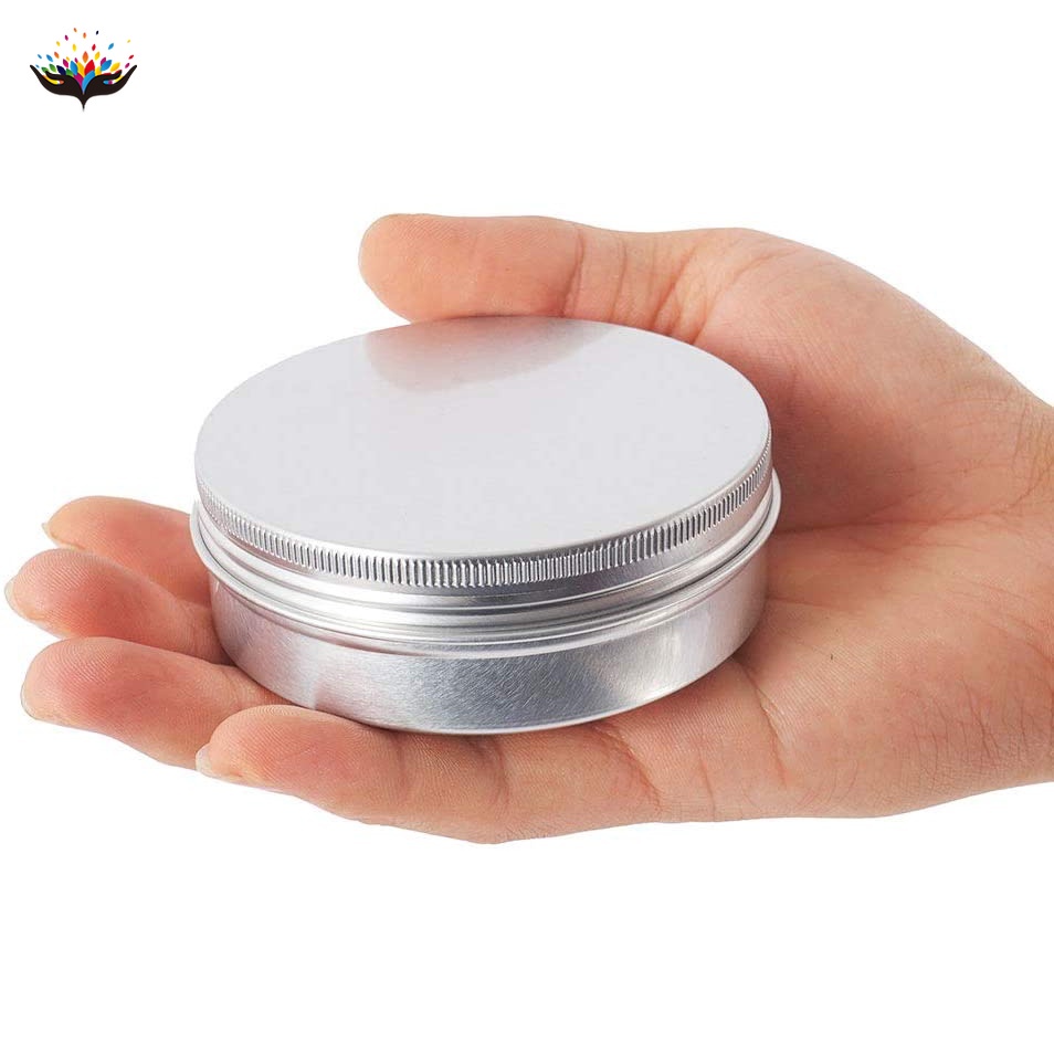 Hộp Thiếc Nhôm Bạc Rỗng 100ml Đựng Mực Mỹ Phẩm Có Nắp Và Vít