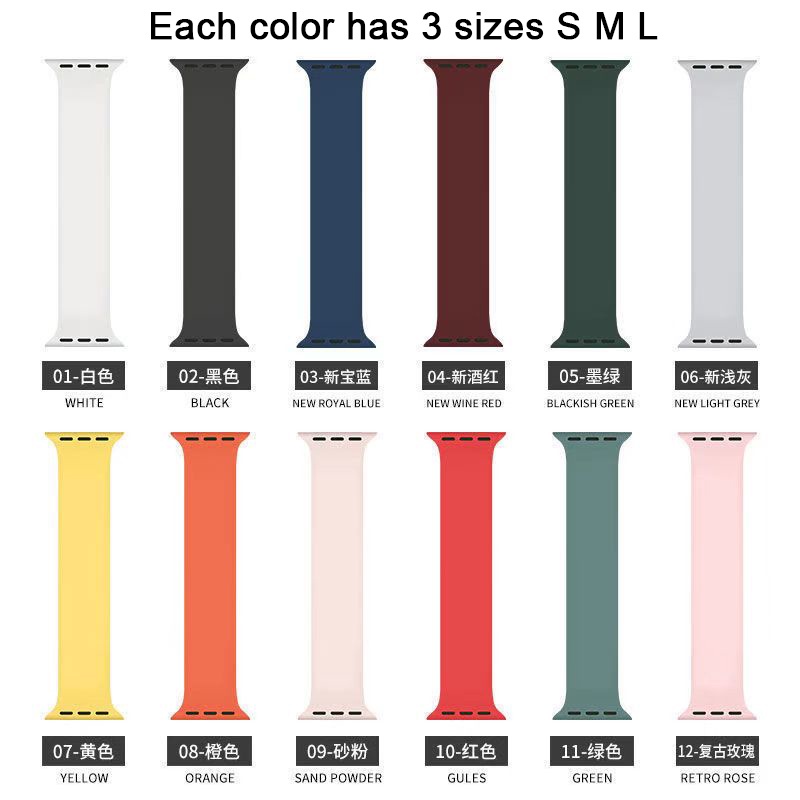Dây Đeo Đồng Hồ Bằng silicone Co Giãn Kích Thước 40mm 44mm 45mm 41mm 38mm 42mm Cho iwatch series 7 6 5 4 3 se
