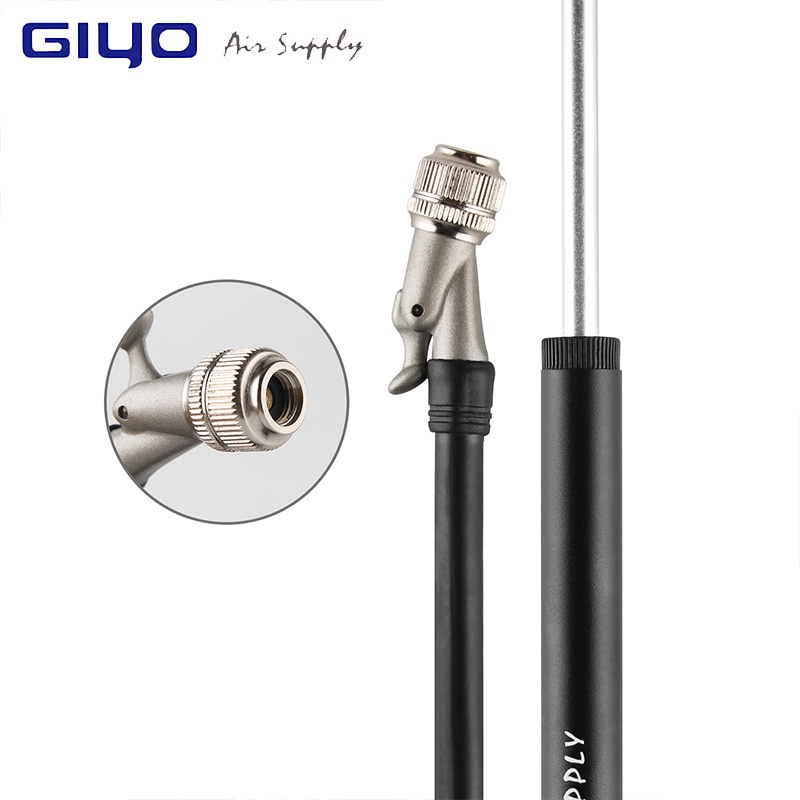 GIYO GS-02D Bơm hơi áp suất cao cho xe đạp có thể gập lại 300psi với đòn bẩy & đồng hồ đo cho phuộc và hệ thống treo sau xe đạp leo núi