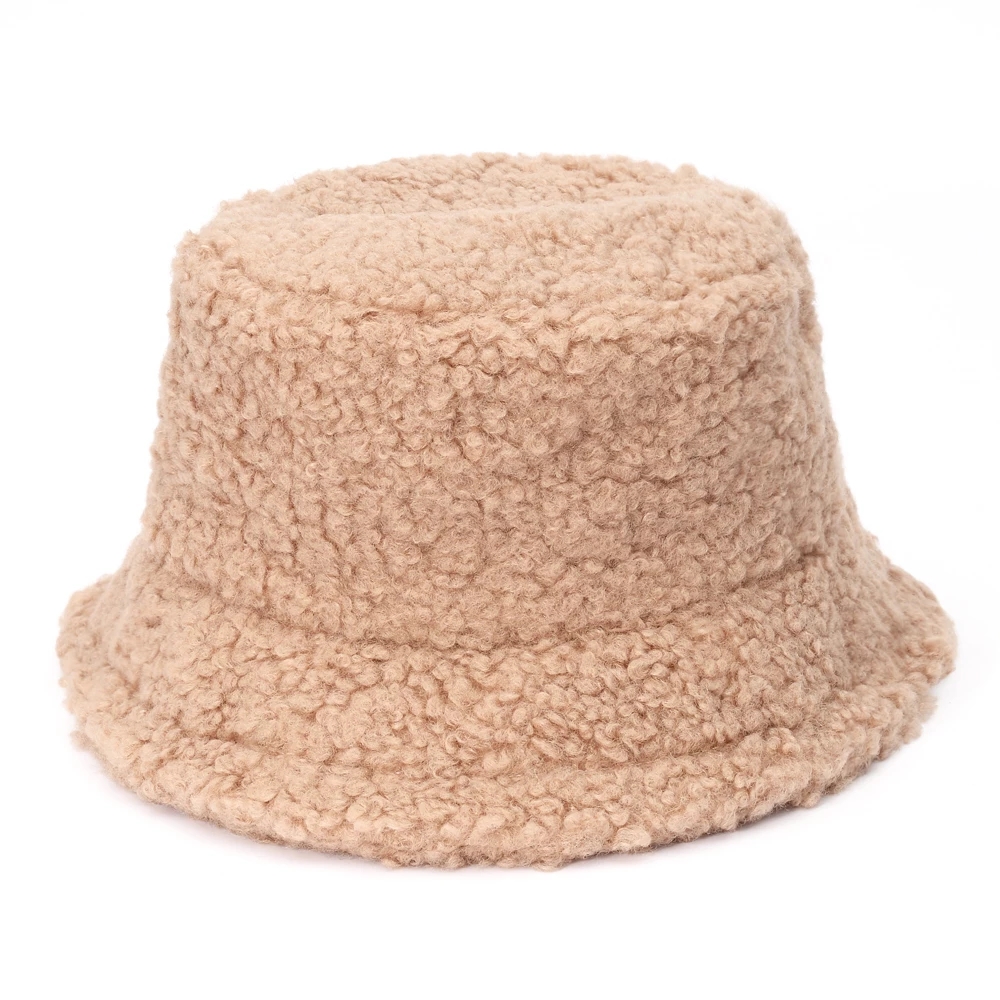 Mũ bucket vải len lông cừu ấm áp thời trang cho nữ