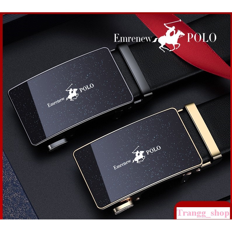 Thắt Lưng Da Bò Nam Cao Cấp EMRENEW POLO 2 Lớp Full Hộp Đựng Bảo Hành 12 Tháng