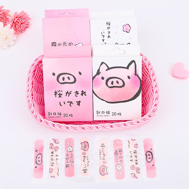 Bộ 20 Miếng Dán Vết Thương Bằng Nhựa Chống Nước Thoáng Khí In Họa Tiết Hoạt Hình Dễ Thương Nhỏ Gọn Cho Trẻ Em