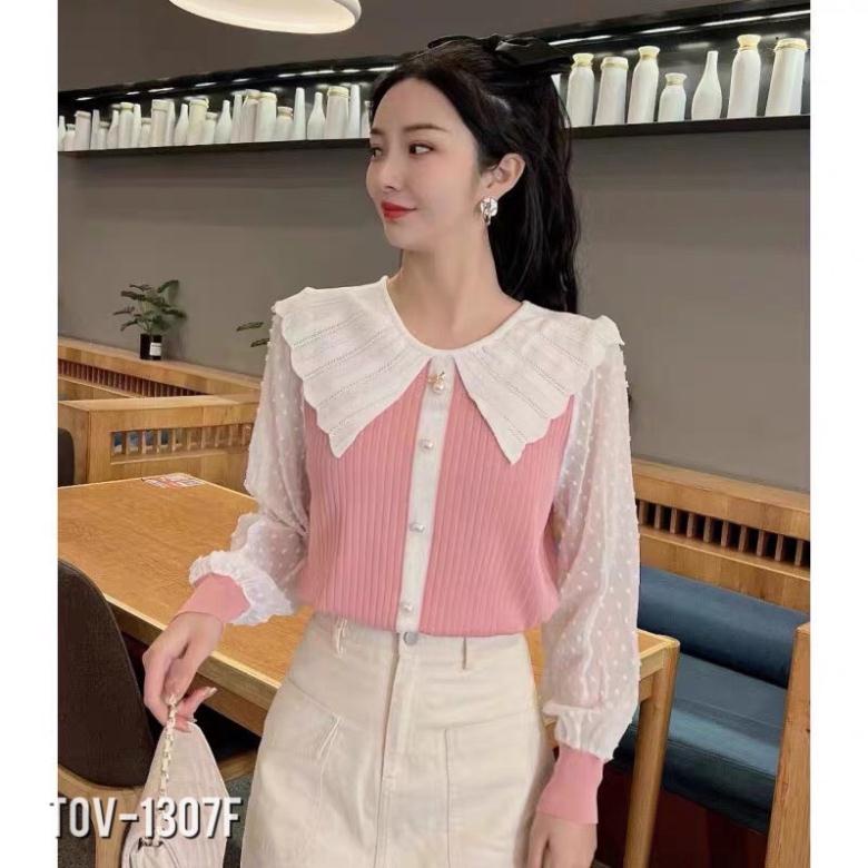 💝💝ÁO LEN CỔ SEN TAY VOAN SẴN HÀNG _tongkhotovan