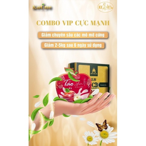 Slim X3 Giảm Cân Chính Hãng TẶNG Detox giảm mỡ bụng + Kẹo Táo Giảm Cân Kaone