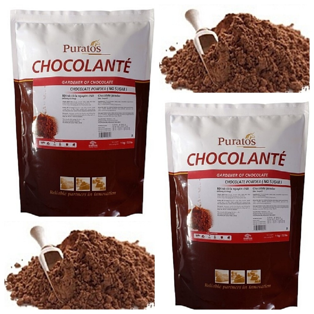 Bột socola/bột chocolate nguyên chất puratos grand place không đường ( túi zip 100g/200 gr) bột socola làm bánh