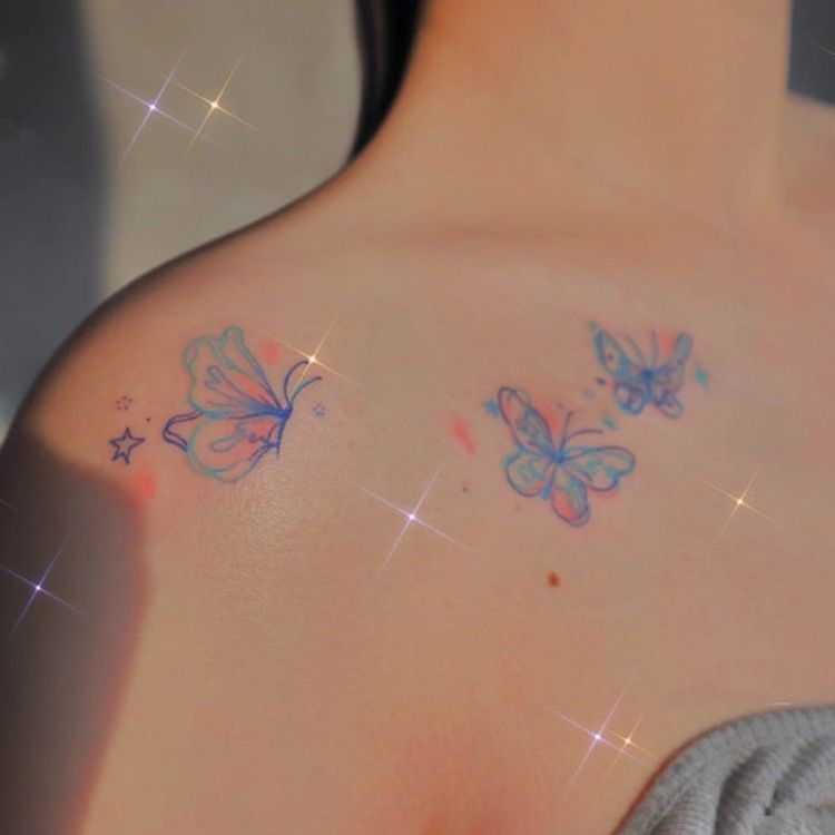 Hình Xăm Dán Bướm Hoạt Hình T08