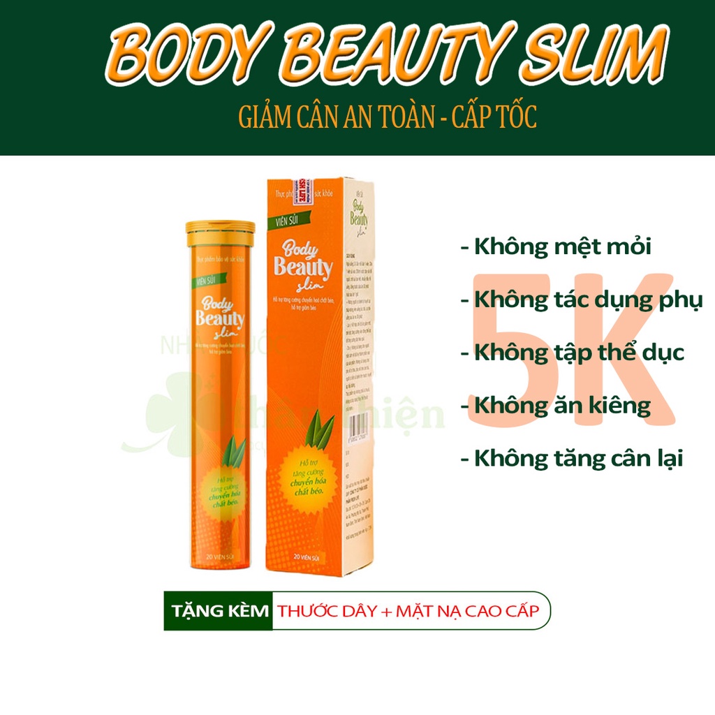 Viên sủi giảm cân cấp tốc BODY BEAUTY SLIM giảm béo detox an toàn chính hãng không phải thuốc giảm cân