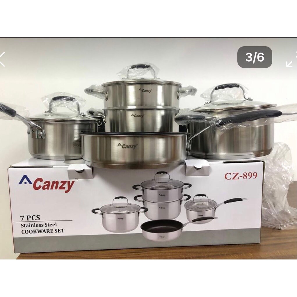 Bộ nồi Canzy 4 món CZ899  có thêm xửng hấp