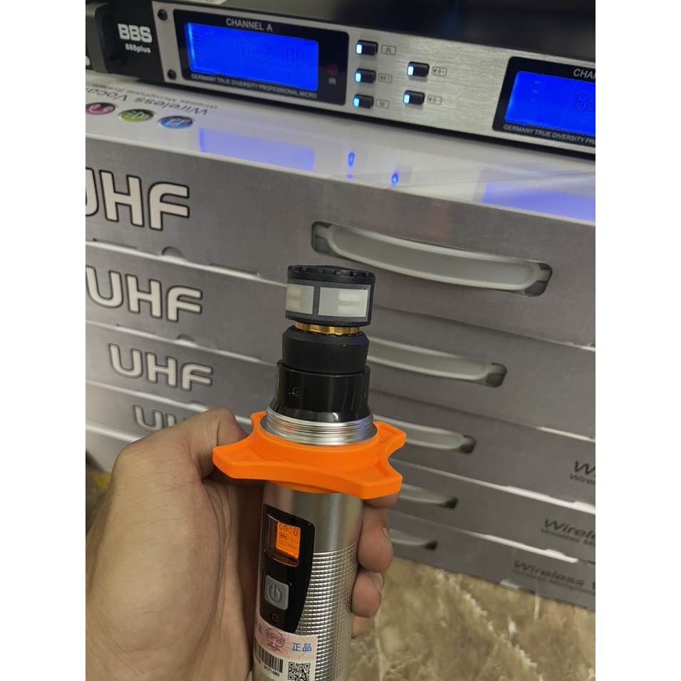 Micro không dây BBS 888 Plus Vỉ tím mạch lớn  | Cảm biến gia tốc - Tự ngắt