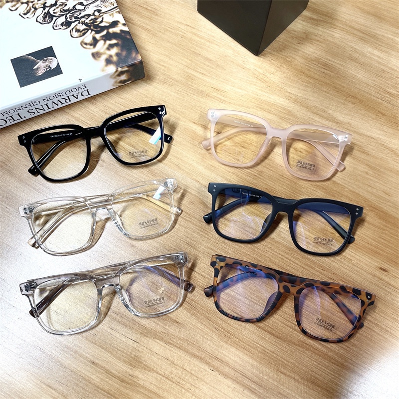 Mắt kính gọng vuông TR90 siêu nhẹ chống ánh sáng xanh thời trang cho nam và nữ
