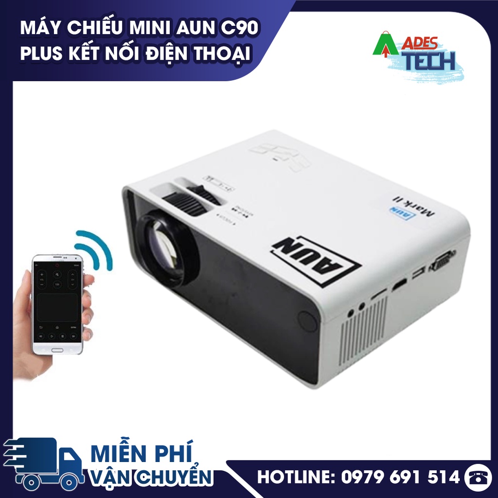 Máy chiếu mini AUN C90 Plus Kết nối điện thoại - BẢO HÀNH 12 THÁNG