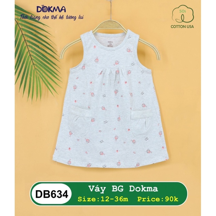 Váy cotton cho bé gái Dokma DB634 (Sz 6-36m)