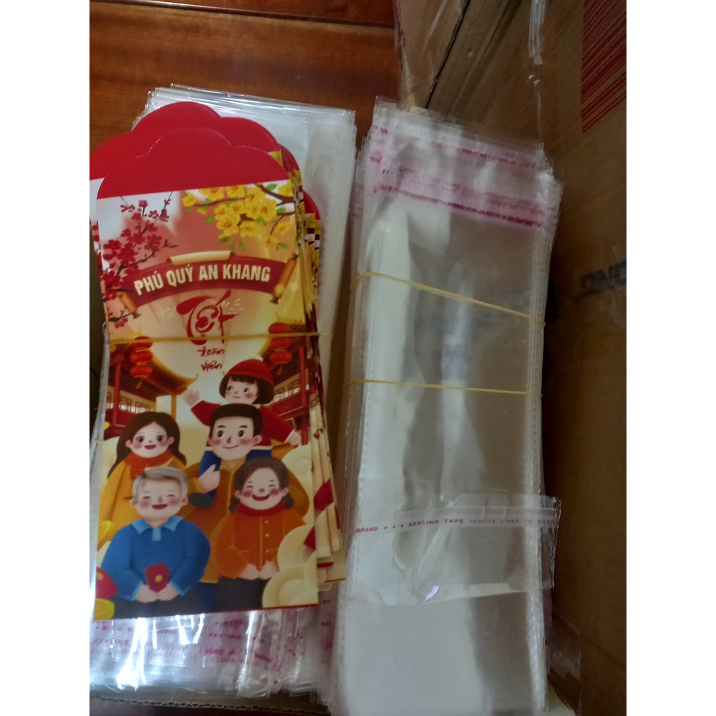 Combo 100c TÚI NILON 9x20cm đựng bao vừa 10 bao lì xì của xưởng