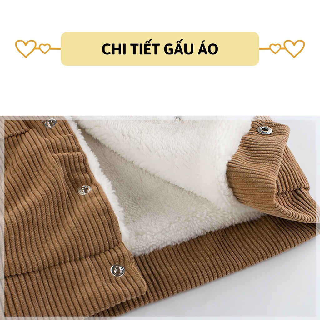 Áo gile lót lông cừu cho bé trai bé gái 27Kids áo ghi lê thu đông cho trẻ 2-10 tuổi BLGI1