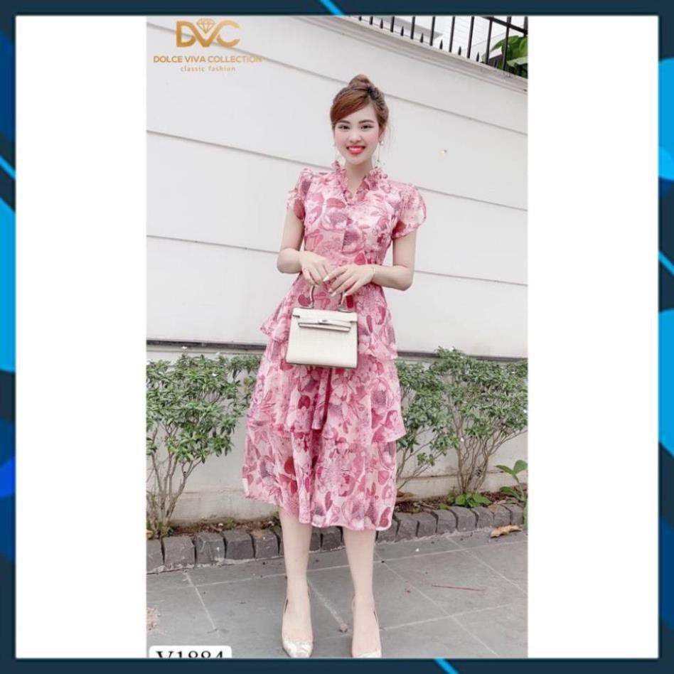 Váy Xòe Nữ, Đầm Hoa Tầng Cổ Viền Bèo Chất Voan Tơ 2 Lớp Siêu Phẩm Cho Bạn Nữ. . | BigBuy360 - bigbuy360.vn