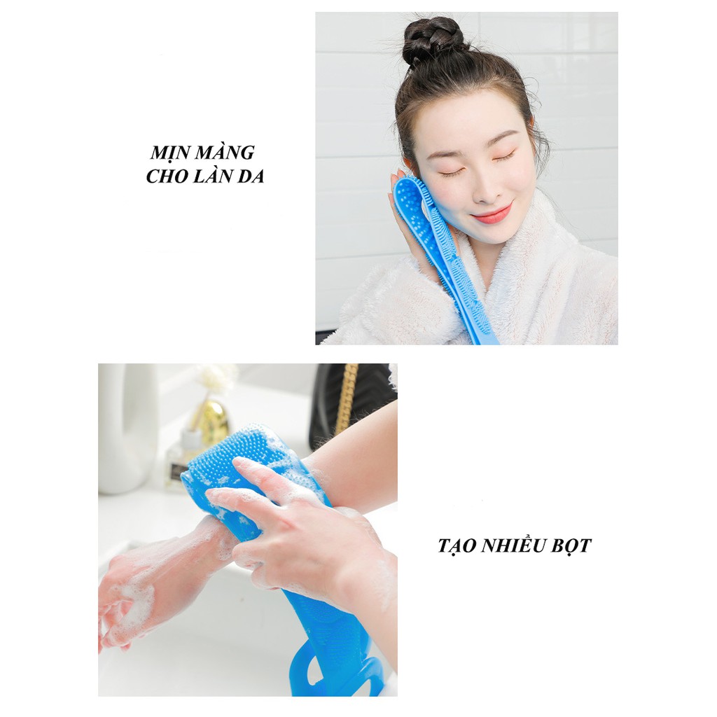 Dây Chà LưngFREESHIP 2 Mặt Silicone Tiện Lợi, Sạch Sẽ TL01