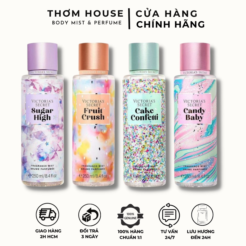 Xịt thơm Body Mist Victoria's Secret -Body mist Victoria Kẹo 250ml [Candy Baby, Sugar High]