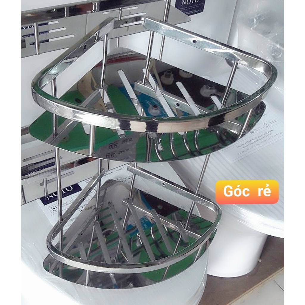 Kệ góc nhà tắm 2 tầng Inox 304