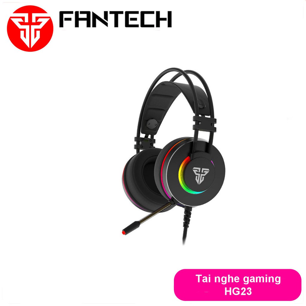 Tai nghe Chụp tai Gaming OCTANE 7.1 hỗ trợ LED RGB kèm micro phone có phần mềm tùy chỉnh âm than FANTECH HG23