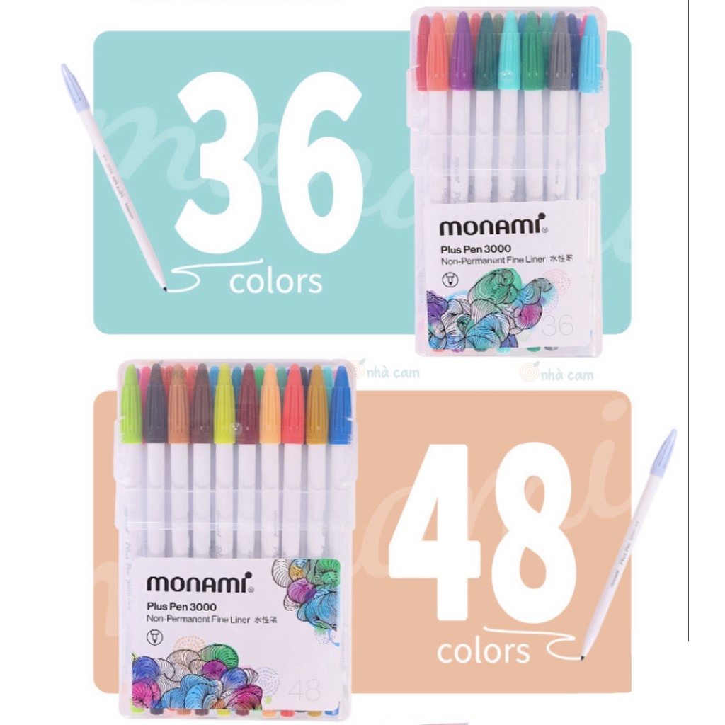 [Tặng Hộp] Set Bút Monami Plus Pen 3000 Nhà Cam
