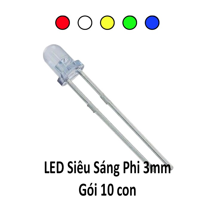 Led trắng siêu sáng phi 5 ( 3500/ 10 led )