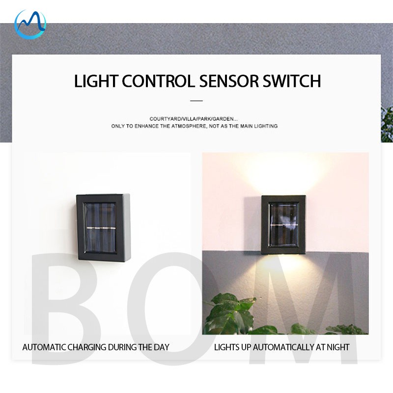 Đèn Tường điều Khiển Bằng Năng Lượng Mặt Trời Tự động Bật / Vườn Không Thấm Nước Chiếu Sáng Ngoài Trời ánh Sáng Trang Trí Nhà để Xe