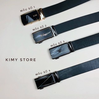 Thắt lưng nam da  bò Ý nguyên miếng - dây lưng dây nịt da thật mặt kim loại cao cấp - khoá nắp trượt - Dài 125 x 3.5cm