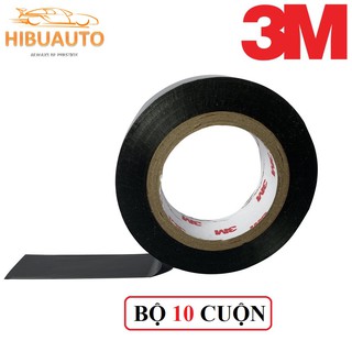 Bộ 10 Cuộn Băng Keo Điện PVC Chống Cháy Lan 3M 1518 19mm x 18m