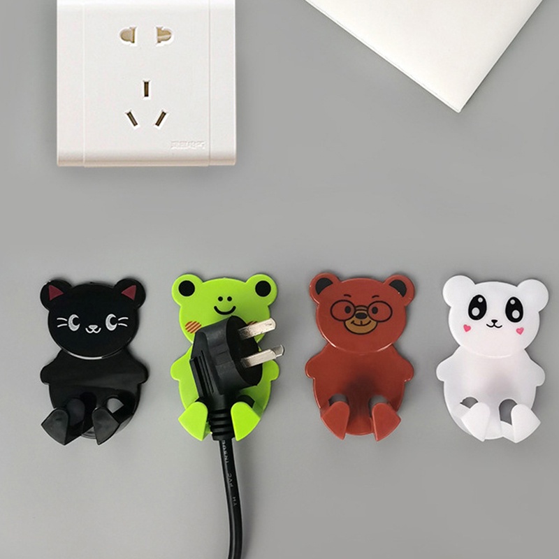 Móc Dán Tường Hình Thú Giữ Dây Điện, Kẹp Nẹp Phích Cắm Treo Đa Năng Sạc Điện Thoại