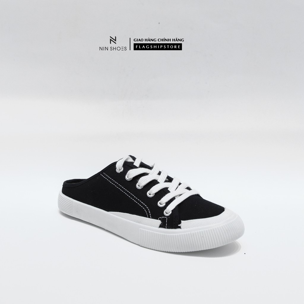 Giày sục nữ Nin Shoes - Giày đạp gót thời trang mũi tròn siêu xinh 2 màu | BigBuy360 - bigbuy360.vn