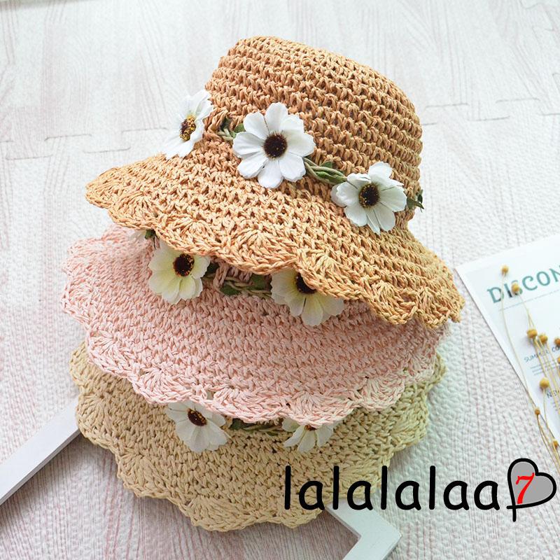 Nón cói phối hoa hướng dương xinh xắn cho bé