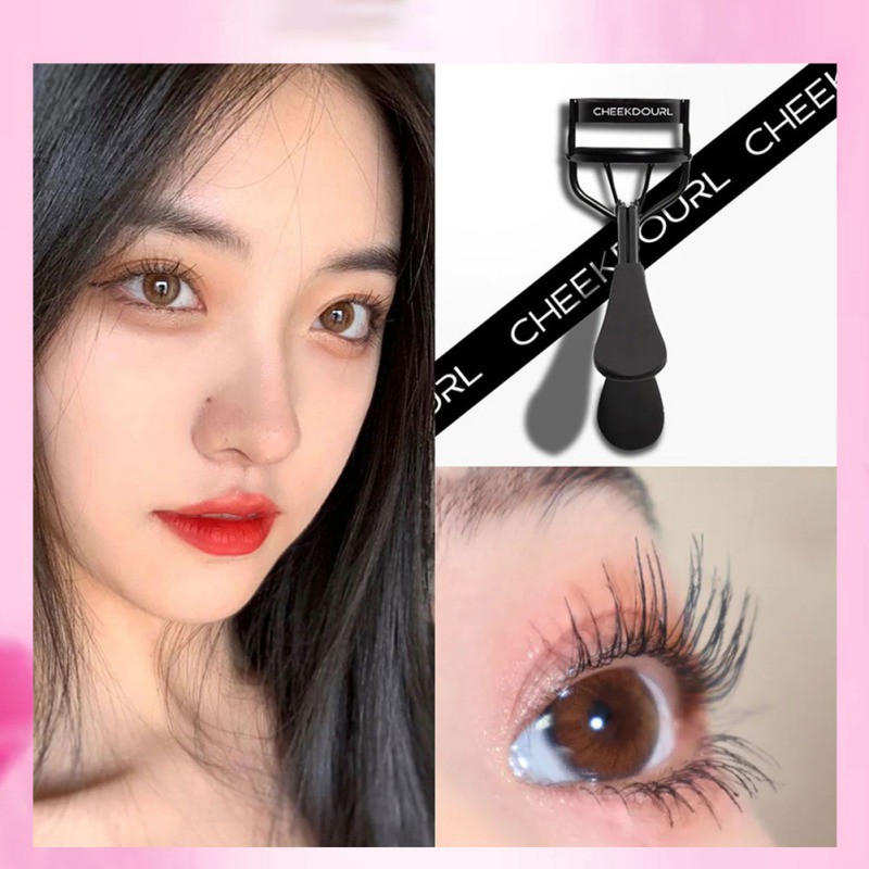 [Hàng mới về] Kẹp bấm mi đệm silicone PVC bằng kim loại màu đen phù hợp cho tất cả các dáng mắt