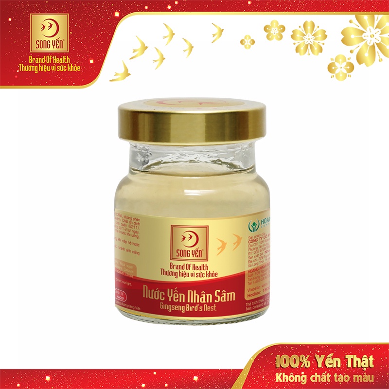 Nước Yến Nhân Sâm 13% Song Yến (Lốc 6 Lọ x 70ml)