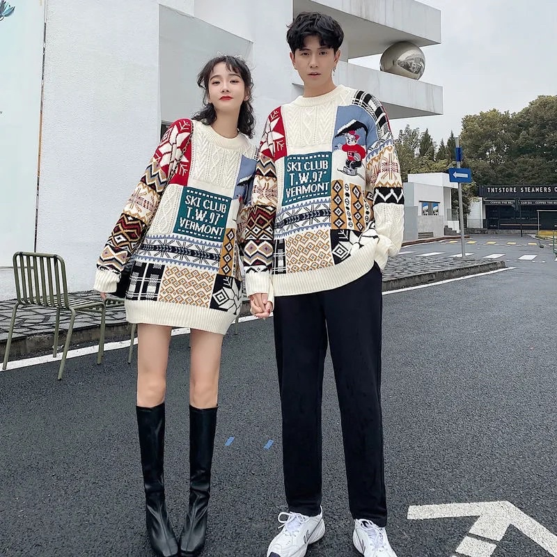 Áo len đôi hoạ tiết - Chất len có dãn hàng Quảng Châu mẫu 2021