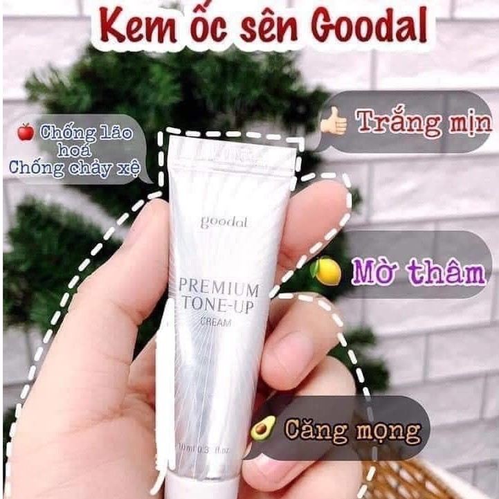 KEM DƯỠNG TRẮNG NÂNG TONE GOODAL PREMIUM SNAIL TONE UP CREAM DẠNG TUÝP 10ML